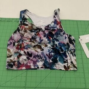 RBX Active Womens Longline Racerback Sports Bra Size XL Floral Pattern